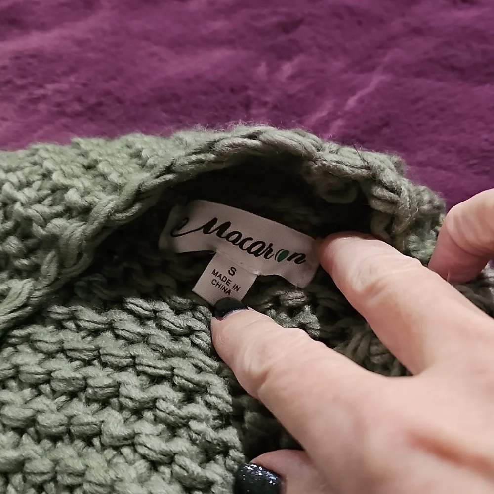 MACARON Olive Fringed Cardigan - Picture 4 of 4